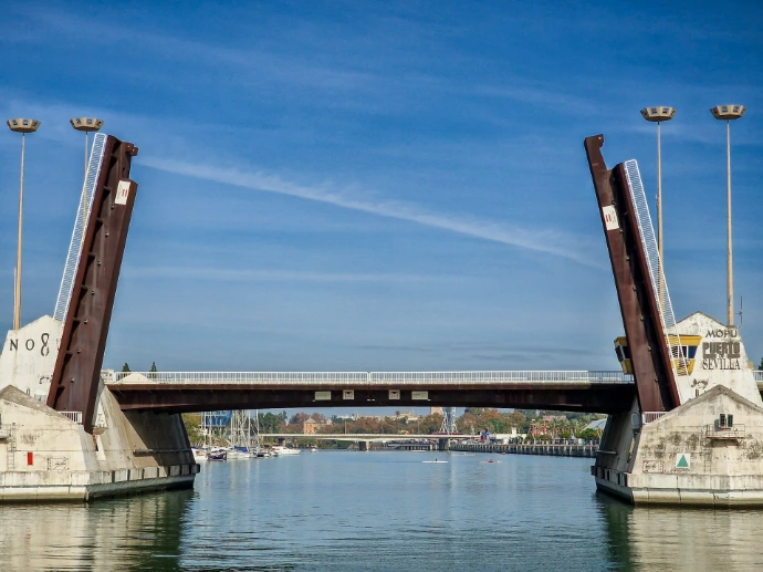 a bridge spanning over a body of water